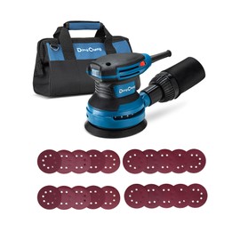 Dong Cheng 5-Inch Random Orbital Sander 380W 12800OPM Electric Palm Sander, 6 Variable Speeds, with 20pcs Sandpaper & Detachable Dust Bag, Power Sander for Woodworking, Sanding & Polishing