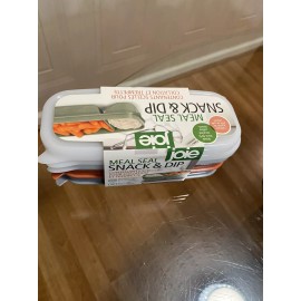 Joie Meal Meal Seal Snack & Dip   Container, Set of 3 (gray & Orange  ) -
