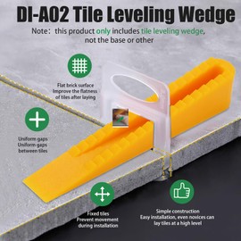 Tile Leveling System Wedges, Akozon Tile Leveling Wedge Reusable Wedges 100pcs Leveling System Wedges for Tiling