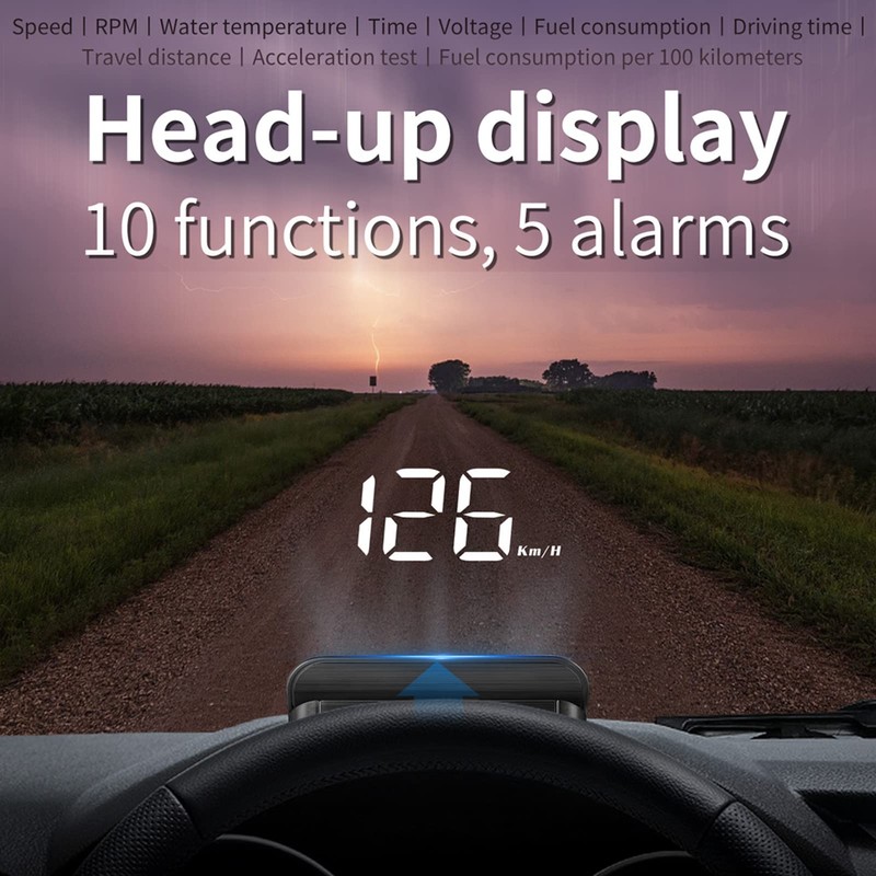 Fockety OBD2 Windscreen HUD Head Up Display with Display, Speed,