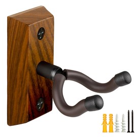MUSO Guitar Wall Mount, Zebra Wood Guitar Hanger, U-Shaped Guitar Wall Hanger Mount, Guitar Holder Hook Stand Wall Mount Guitar Accessories for Acoustic, Electric Guitar, Banjo, Bass, Ukulele