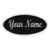 Oval Name Patch Uniform Work Shirt Custom Embroidery, Black/White Border