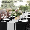 LIKAJON 2 Pack Black and Silver Tablecloth Party Decorations Plastic