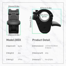 Electric Bike 3pin Female Thumb Throttle Yellow Waterproof Plug Throttle for BBS01 BBS02 BBSHD Mid Motor Electric Bicycle Accessories