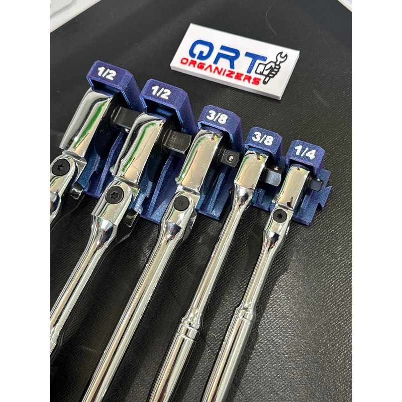 Pro Modular Drawer Ratchet Organizer System:_1/4" Single Holder_Hi Viz Yellow_Black