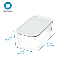 iDesign Short Inner Storage Bin with Lid, Set of 2, The Wallspace Collection, Clear Bin