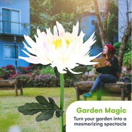 SteadyDoggie Solar Flower Outdoor Waterproof Garden Lights - 3.9"x3.9"x30"- Weatherproof and Solar-Powered LED Decor for Lawns, Yards, and Patios - Vibrant Artificial Flowers to Brighten Pathways