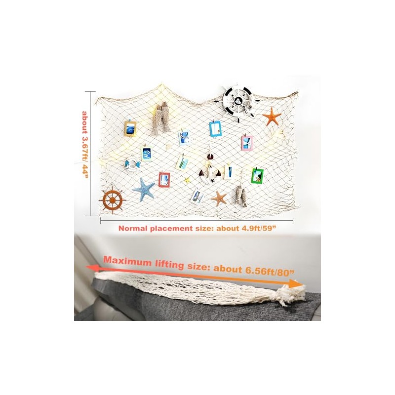 Natural Cotton Fish Net Decorations for Nautical Parties