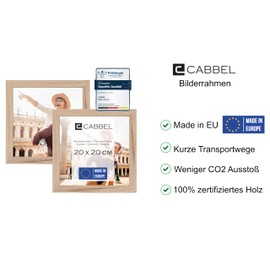 CABBEL Picture Frame, 20 x 20 cm, Natural, Pack of 2 Picture Frames for Decorating Wall and Table, Perfect for Photos and Artwork, Modern and Sustainable