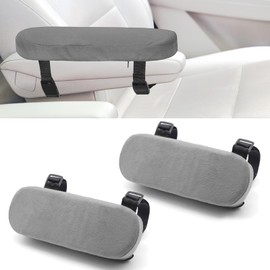 vvag 2PCS Car Seat Armrest Covers, Memory Foam Office Chair Arm Covers for Forearm Pressure Relief, Universal Chair Arm Covers for Car Seat, Office Chairs, Wheelchair, Gaming Chair (Grey)