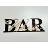 Wein-BAR Schild mit 3D-Schriftzug aus Holz (30cm) Schwarz