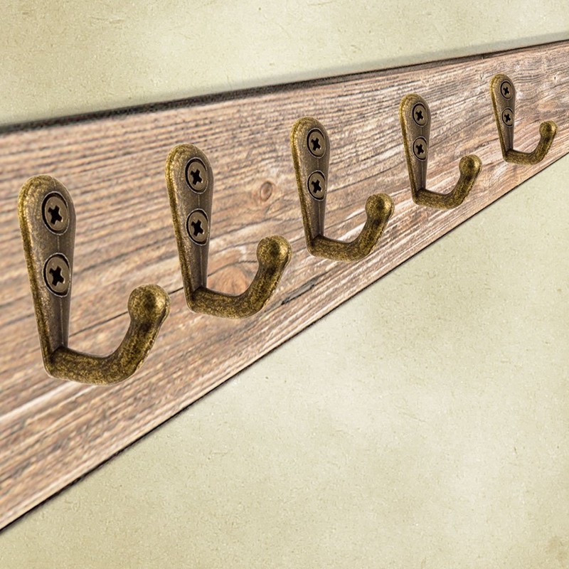 FUXXER® - antique coat hook, towel hook, cast iron brass