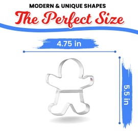 Foose Cookie Cutters Large Gingerbread Man Cookie Cutter 5.5 in with Vintage Style Sturdy Brace USA