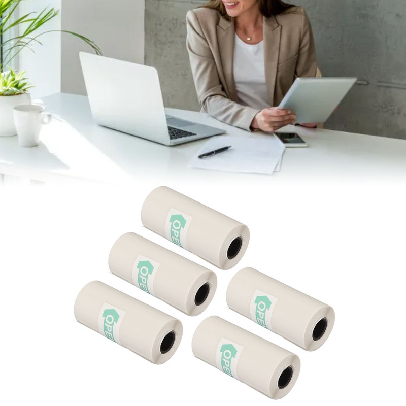 5 Rolls Adhesive Thermal Paper 2.2in Long 1in Wide Printing