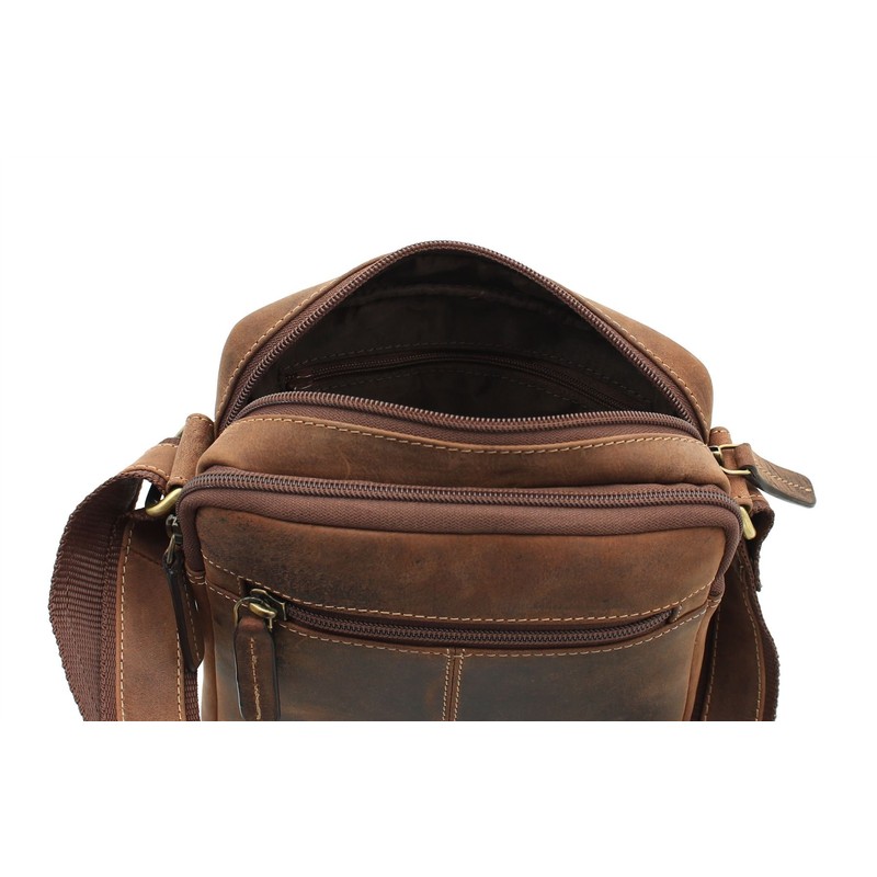 Visconti Compact Leather Messenger/Travel Bag S8 Oil Tan