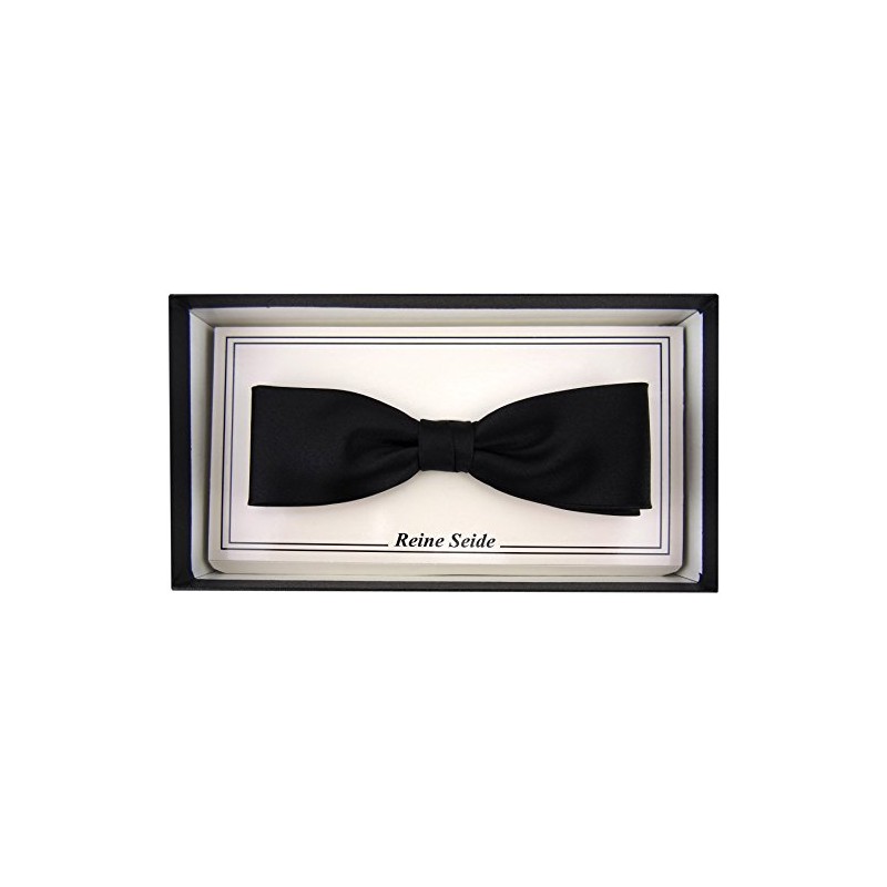 TigerTie prefabricated narrow silk bow tie in black monochrome +