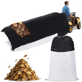 2025 Upgrated Large Lawn Tractor Leaf Bag Stitched with Tarp,Double-stitched at All Seams Resist Ripping,92.5''x53.2'' Leaf Collector for Riding Lawn Mower,Heavy Duty Leaf Grass Collection Bagger
