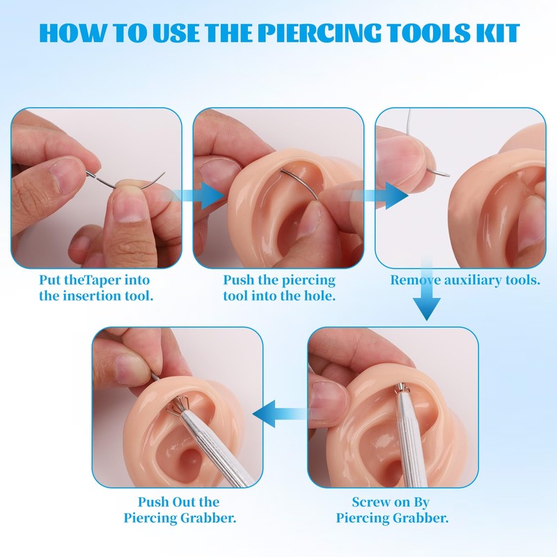 FunnAura 9 Pcs Piercing Ball Grabber Taper Changing Tool Set