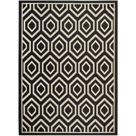 Safavieh Courtyard Collection CY6902 Indoor/ Outdoor Non-Shedding Stain Resistant Patio Backyard Area Rug, 8' x 10', Black / Beige