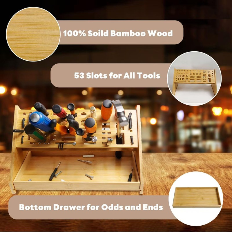 CIYRULL Screwdriver Organizer Desktop Screwdriver Holder 53 Slots Workbench Rack