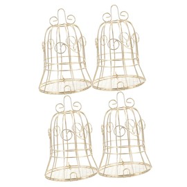 Ipetboom 4 Pcs Bird Cage Feeder Suet Cage Bird Feeder Garden Bird Feeder Cage Hanger Bird Feeder in House Bird Feeder Outsided Wild Bird Feeders Large Bird Cage Birdfeeders Toy Iron Hanging