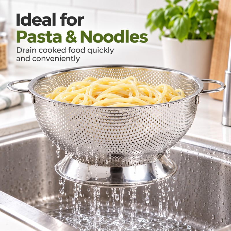 Stainless Steel Colander for Washing Vegetables and Draining Pasta –
