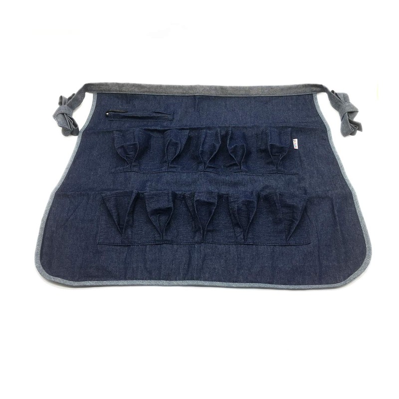 Yesito Egg Gathering Apron 2layer 10Pockets Soft Durable Denim Fabric