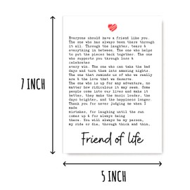 EirlysDesigns Best Friend Card - Thank You For Being In My Life - Friend For Life - Card For Special Friend - Recycled Card For Best Friend - Bestie Card, 5 x 7 inches