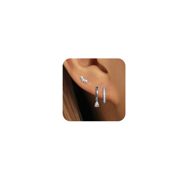 Ritach Small Gold Hoop Earrings Sets for Women, 14k Gold/Sterling