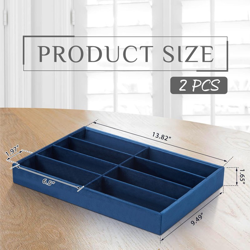 Amylove 2 Pcs Sunglass Organizer Trays Glasses Stackable Jewelry Trays