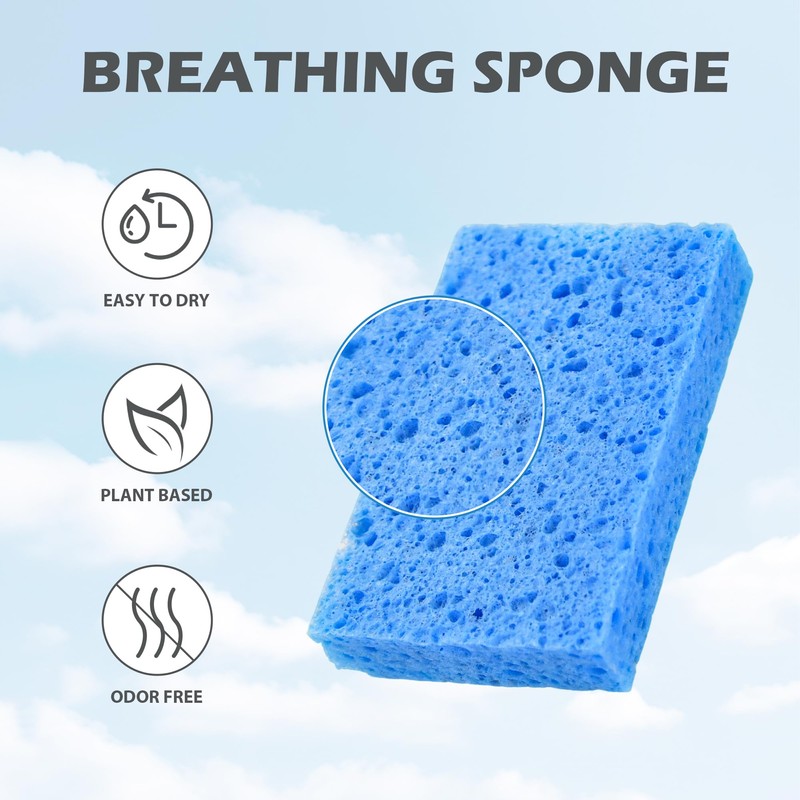 Cellulose Kitchen Sponges for Dishes(6 Pack)