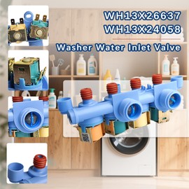 WH13X26637 WH13X24058 Washer Water Inlet Valve Assembly Replaces Parts WH13X26637-25PK 4546358 AP6282070 PS12171559 EAP12171559 Compatible With GE Washer