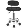 HMTOT Square Rolling Stools with Backrest Height Adjustable Swivel Stool