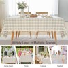 JIALE Checkered Table Cloth Square Cotton Linen Fabric Gingham Tablecloth