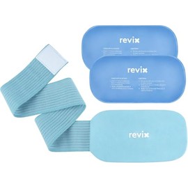 REVIX Ice Packs for Injuries Reusable, 2 Packs Hot and Cold Pack with Adjustable Strap, Flexible Ice Wraps for Joints and Muscle, Rotator Cuff, Back, Knee Discomfort Relief (10" x 5" Blue)