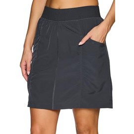 RBX Active Plus Size Fashion Skort for Women, Long Length Golf/Pickleball Skirt with Inner Compression Short, Flat-Front Waistband Charcoal 2X