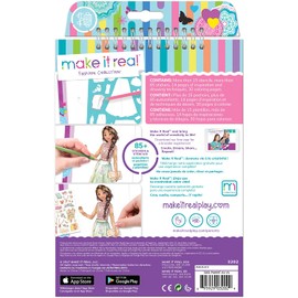 Make It Real - Fashion Design Sketchbook: Blooming Creativity. Inspirational Fashion Design Coloring Book for Girls. Includes Sketchbook, Stencils, Puffy Stickers, Foil Stickers, and Design Guide