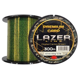 LAZER LINE Premium Carp Monofilament Fishing Line 300 m Diameter 0.25 mm Test 5.6 kg - Camo Green Line - Method Feeder Carp Fishing - Bottom Fishing - Monofilament Fishing Tendon - Nylon Thread Leader
