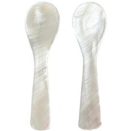 ThougrLyh Caviar Spoon 2pcs Mother of Pearl Spoons for Caviar Ice Cream Sauce 3.54 Inches Shell Spoon
