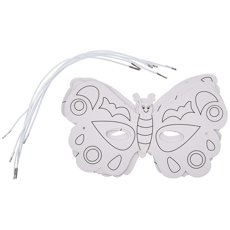 Baker Ross ET866 Butterfly Colour-in Masks (Pack of 6), Perfect