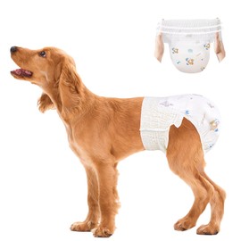 Ambreview Dog Diapers Female, Disposable Pull Up Doggie Diapers for Female Dogs, Ultra Absorbent & Anti-Side Leakage, Stretchy Diaper for Dogs in Heat/Elderly/Disabled (XL,30 Count)