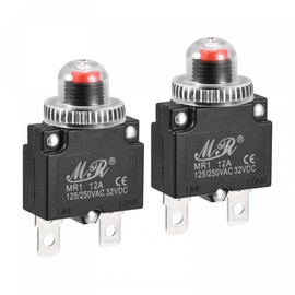 sourcing map Overload Protection 12A AC125/250V DC32V Push Button Switch for Air Compressor Pack of 2