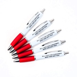 LimaLima All I Got For Christmas Was This S@it Pen! Funny Rude Xmas Secret Santa Gift Idea Men & Women Pack 5