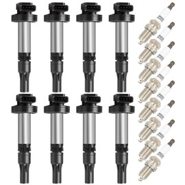 OCPTY 8 ignition coils with 8 iridium Spark Plugs fits C1427 UF519 for Jaguar S-Type Super V8 Vanden Plas XF XJ8 XJR XK XK8 XKR Range for Rover LR3 4.2L 4.4L