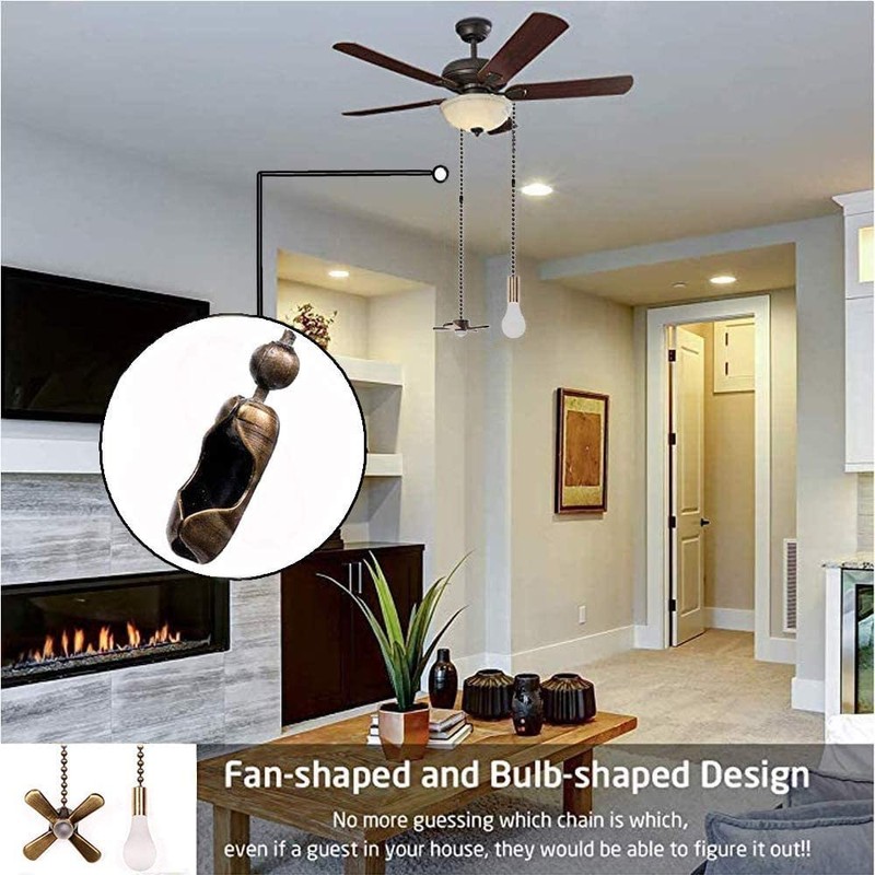 Akahttbn Ceiling Fan Pull Chain Decorative Ornaments Extension for 13.6