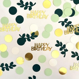 XUTONG Confetti Birthday Decoration Green, Pack of 200 Table Decoration Birthday Women Men, Confetti Decoration Birthday Gold, Birthday Decoration Confetti, Decoration Birthday Man Woman Year