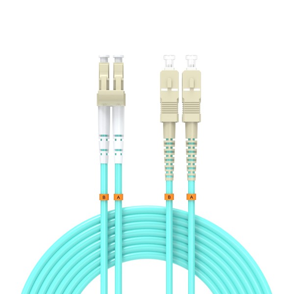 Buacoz Fiber Patch Cable 49/15meters LC/UPC to SC/UPC OM3 10Gb/Gigabit