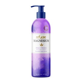nfuse Magnesium Lotion - 225 mg USP Magnesium Chloride, Lavender Essential Oils, Fast Absorbing, Calming, Stress Relief & Muscle Relaxation - Natural Body Lotion, 8 oz