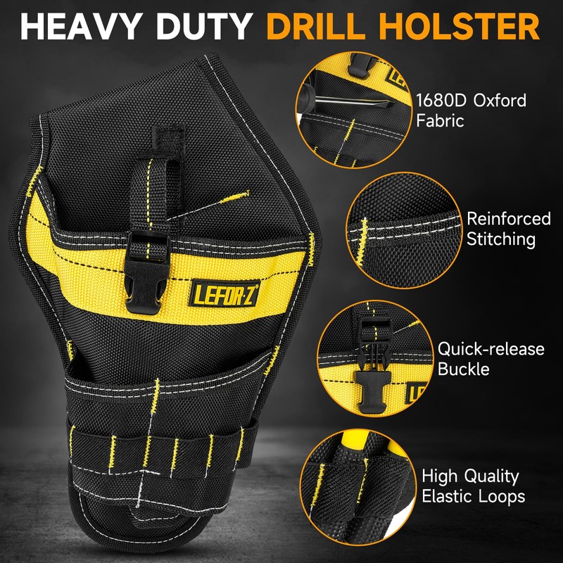 Drill Holster,Heavy-Duty Impact Holster for Tool Belt,Drill Holder,Drill Pouch Fits