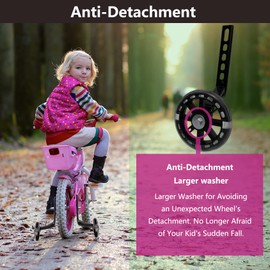 DDJKCZ Training Wheels Flash Mute Wheel Bicycle Compatible for Bikes of 12 14 16 18 20 Inch (For 12-20 inch black)